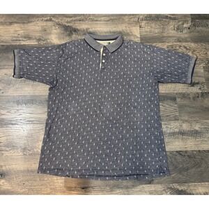 Vintage Duck Head Tour‎ Polo Shirt Diamond Print Short Sleeve Casual XL